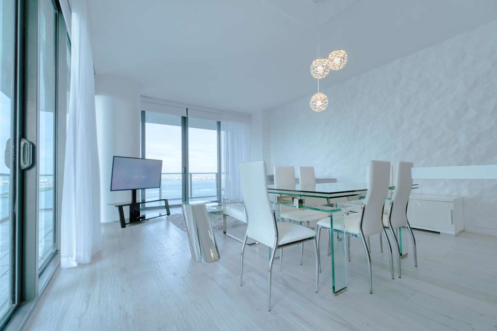 Bright open living and dining area
