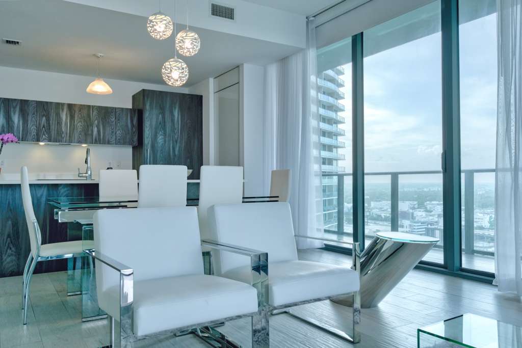 Wraparound terrace overlooking Biscayne Bay